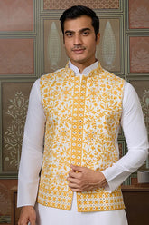 Yellow Koti with White Kurta
